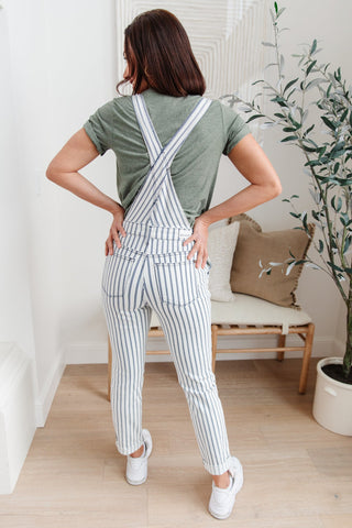 JUDY BLUE Railroad Stripe Overalls