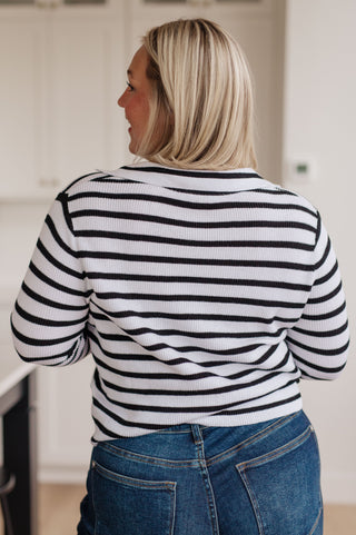 DOORBUSTER Self Improvement V-Neck Striped Sweater