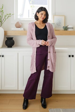 MICA DENIM Petunia High Rise Wide Leg Jeans in Plum