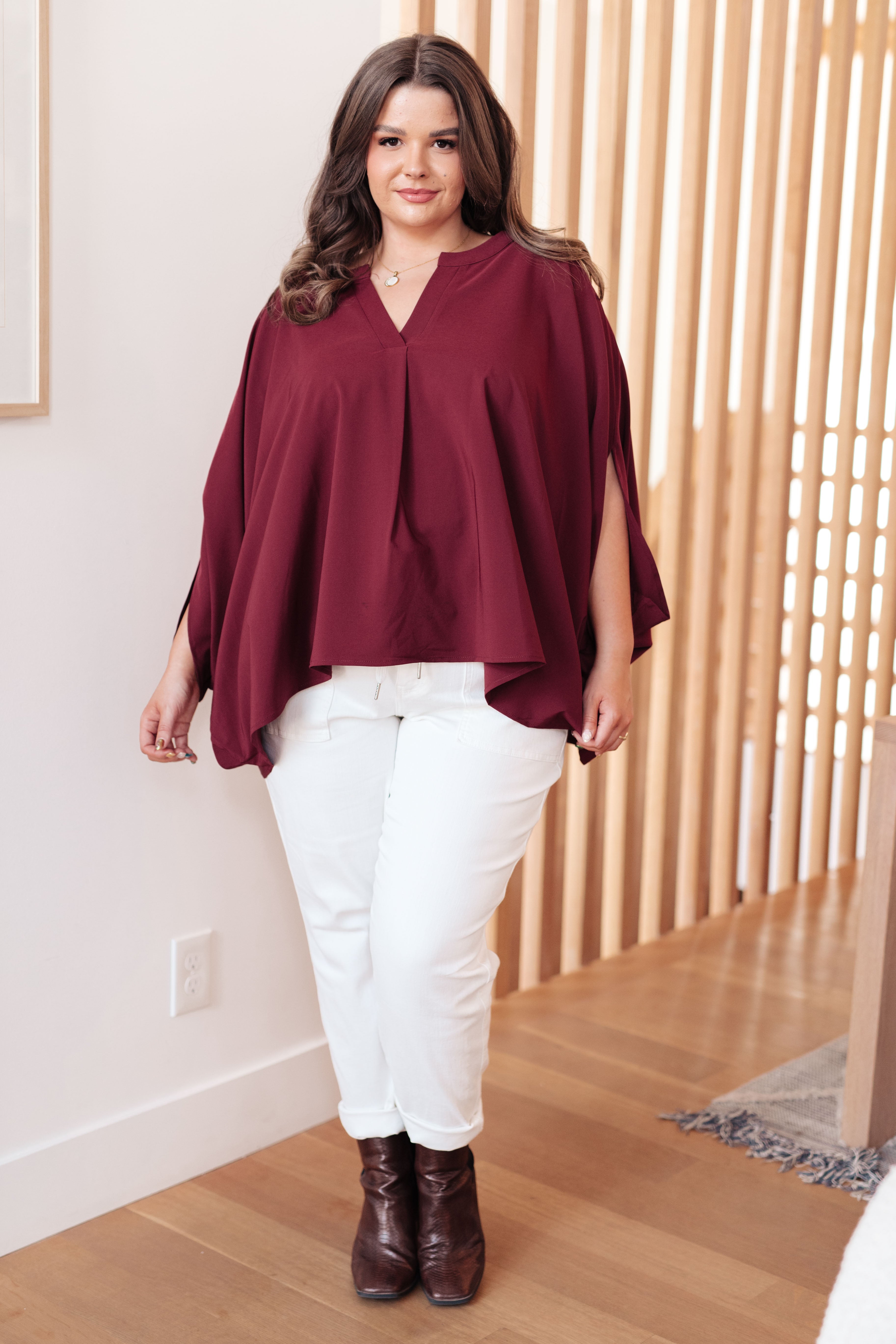 Wine top blouse outfit