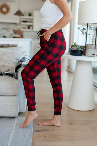 Your New Favorite Joggers in Red Plaid