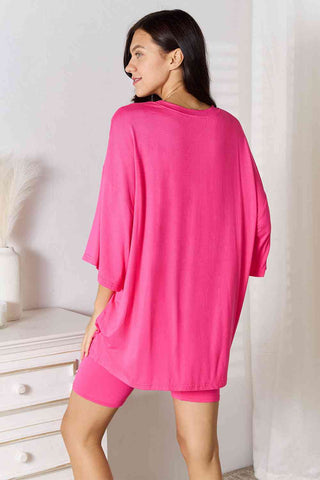 Soft Rayon Three-Quarter Sleeve Top and Shorts Set 5 Colors