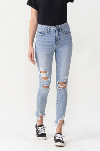 LOVERVET Lauren Distressed High Rise Skinny Jeans