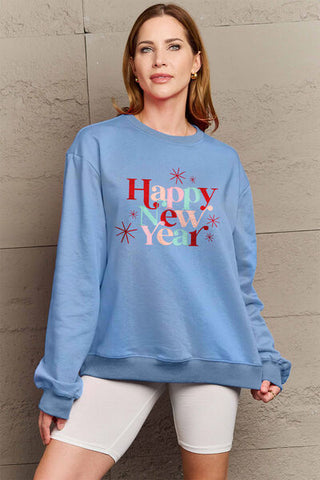 HAPPY NEW YEAR Round Neck Sweatshirt