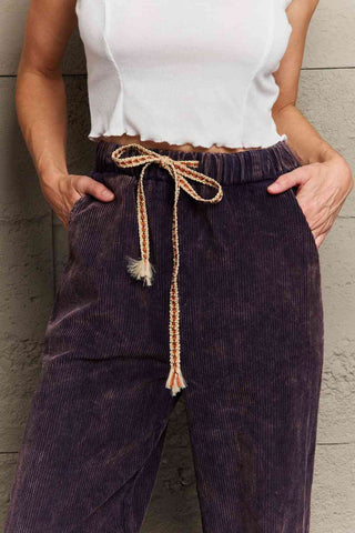 Leap Of Faith Corduroy Straight Fit Pants in Midnight Navy