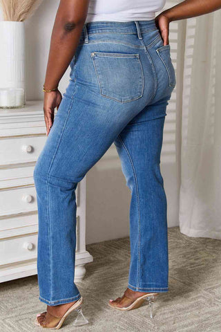 JUDY BLUE Straight Leg Jeans with Pockets