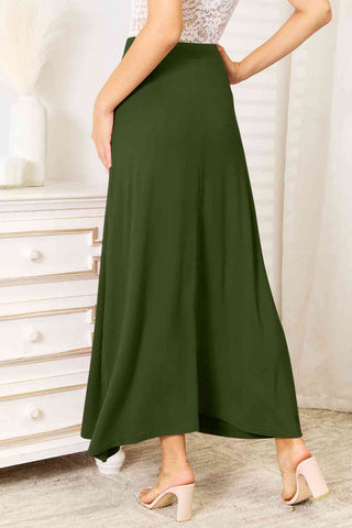 Soft Rayon Drawstring Waist Maxi Skirt Rayon 3 Colors