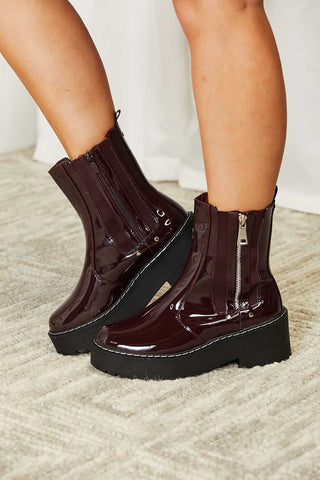 Side Zip Platform Boots