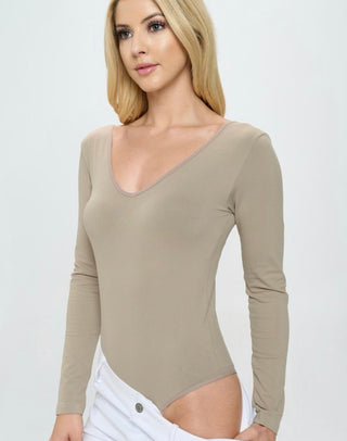 World Traveler Long Sleeve Bodysuit Mocha